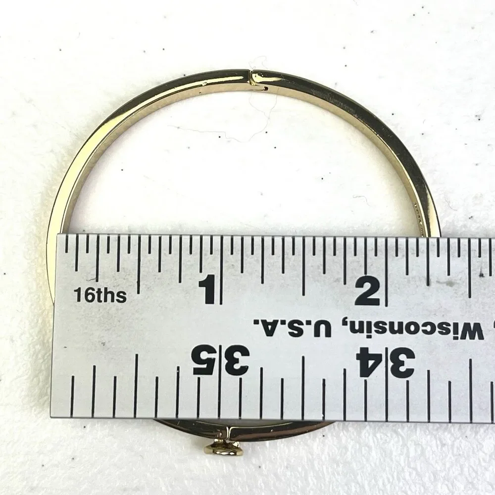 Kate Spade Bracelet Gold Heritage Spade Flower Hinged Bangle with Bag - Picture 8 of 8